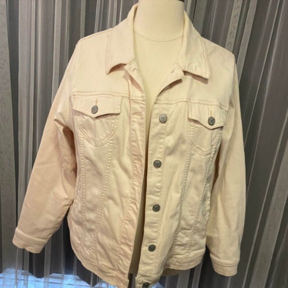 EUC Torrid peach Denim jacket size 4 - Picture 2 of 4